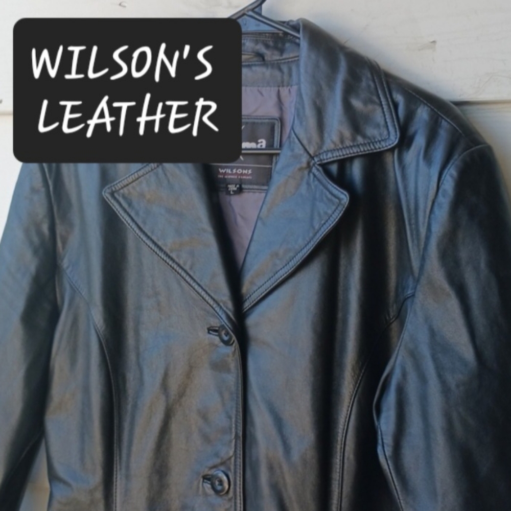 Wilsons Maxima genuine leather jacket coat womens size Large beautiful!!